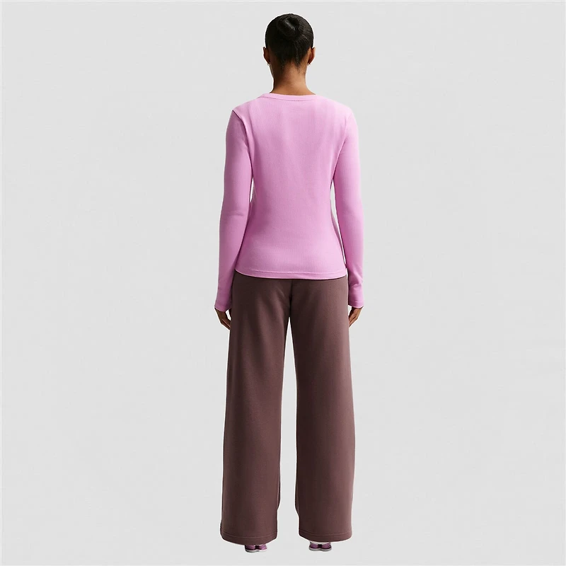 Nike Club Womens Lightweight Wide Leg Mid Rise Fleece Sweatpant