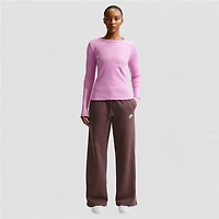 Nike Club Womens Lightweight Wide Leg Mid Rise Fleece Sweatpant
