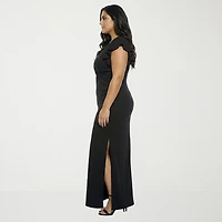 24seven Comfort Apparel Womens Plus Short Sleeve Wrap Dress