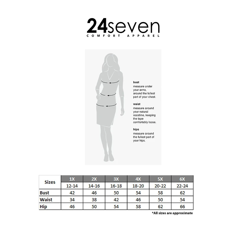 24seven Comfort Apparel Womens Plus Round Neck Sleeveless Shift Dress