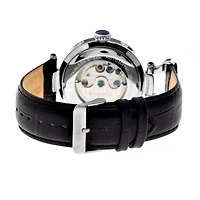 Heritor Automatic Ganzi Mens Leather Day&Date-Silver Watches