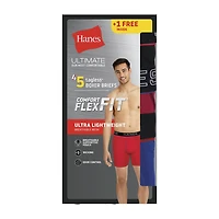 Hanes Ultimate Comfort Flex Fit Ultra Lightweight Bonus Pack Mens 5 Boxer Briefs Uwbb5a