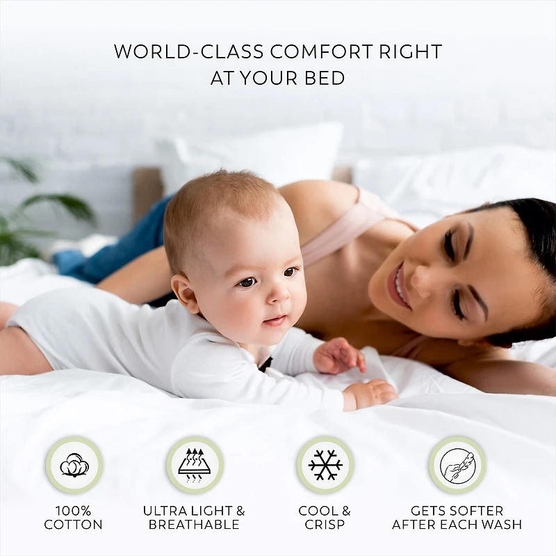 Color Sense 100% Cotton Cool & Crisp Lightweight Sheets and Pillowcases Open Stock