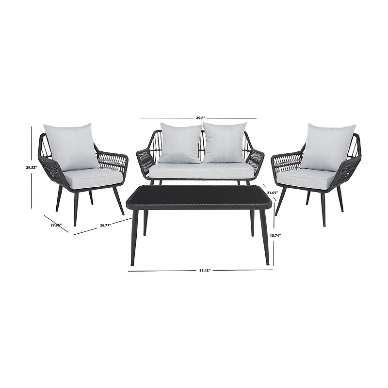 Safavieh Elsbeth 4-pc. Conversation Set Cushioned
