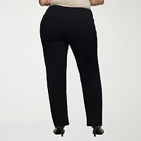 24seven Comfort Apparel Womens Plus Skinny Mid Rise Pant