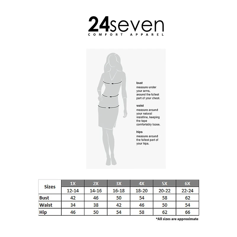 24seven Comfort Apparel Womens Plus Mid Rise A-Line Skirt