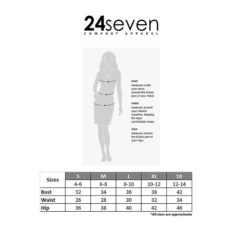 24seven Comfort Apparel Womens Slim Mid Rise Pant