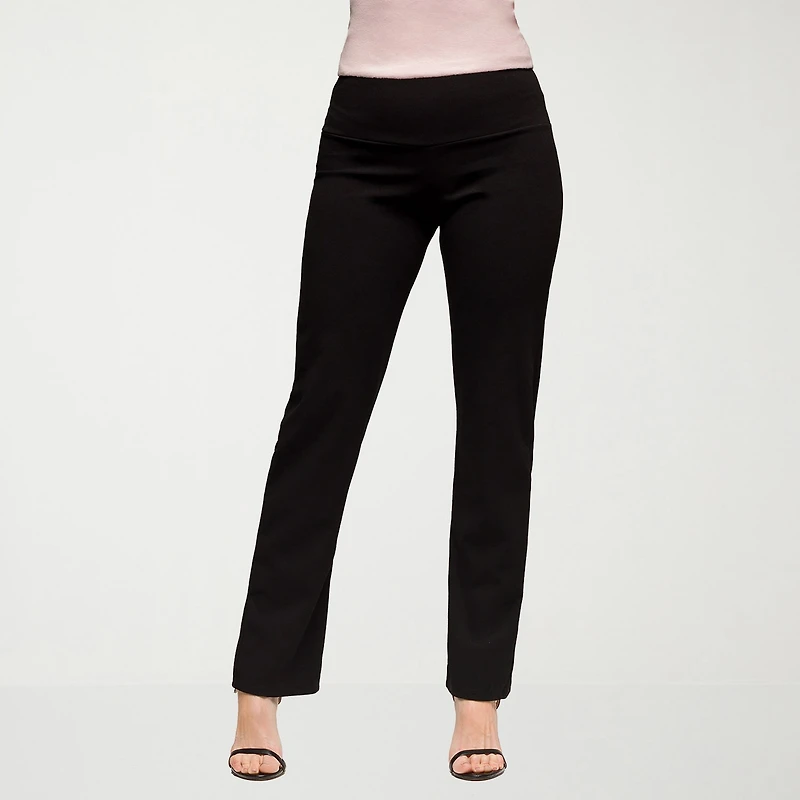 24seven Comfort Apparel Womens Slim Mid Rise Pant