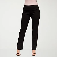 24seven Comfort Apparel Womens Slim Mid Rise Pant
