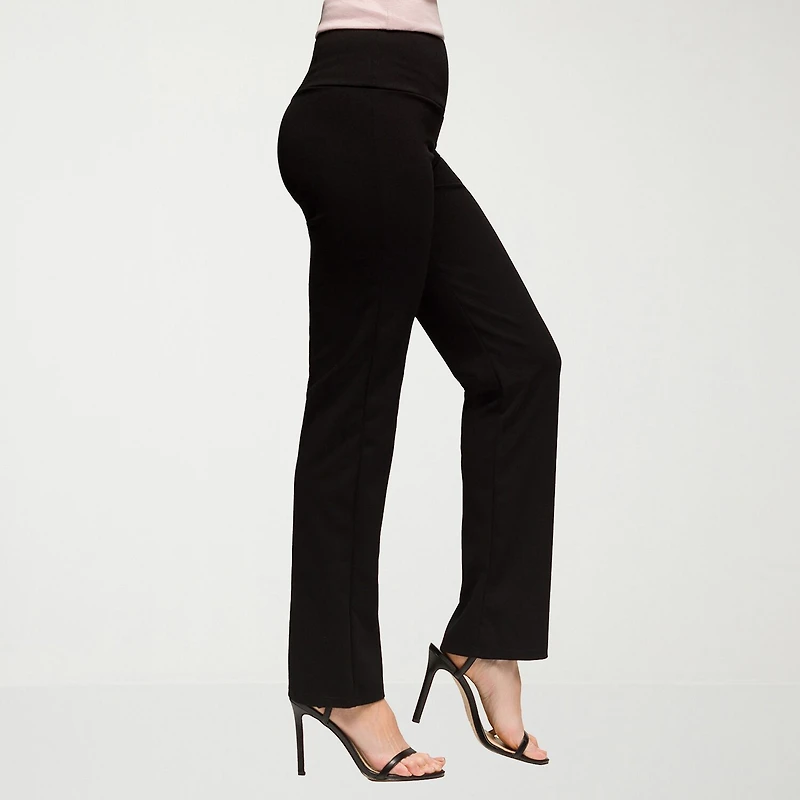 24seven Comfort Apparel Womens Slim Mid Rise Pant