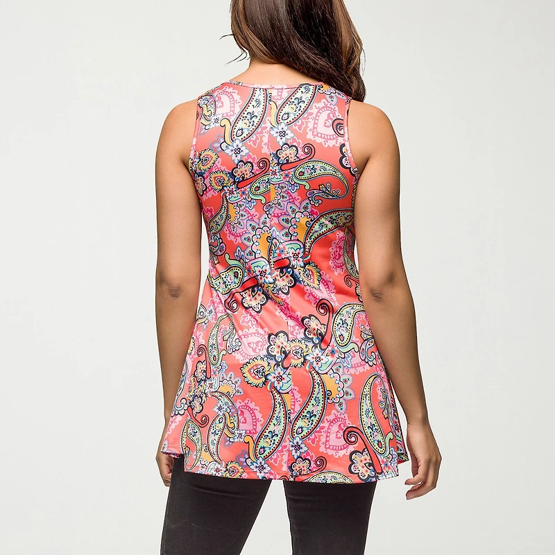 24seven Comfort Apparel Womens Scoop Neck Sleeveless Tank Top