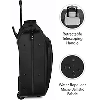 WallyBags 45" Premium Rolling Garment Bag With Multiple Pockets