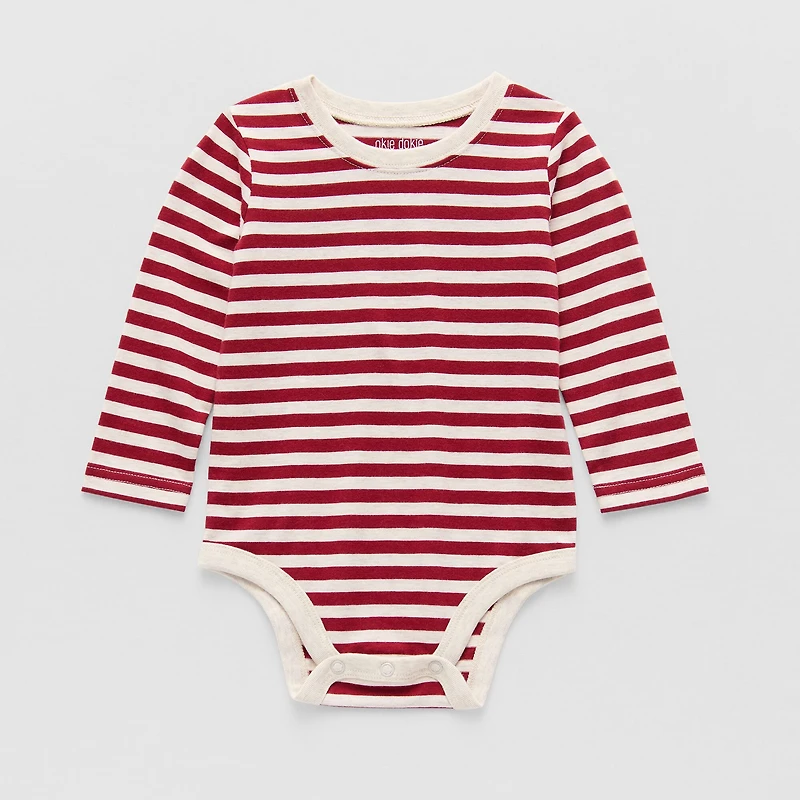 Okie Dokie Baby Boys Round Neck Long Sleeve Bodysuit