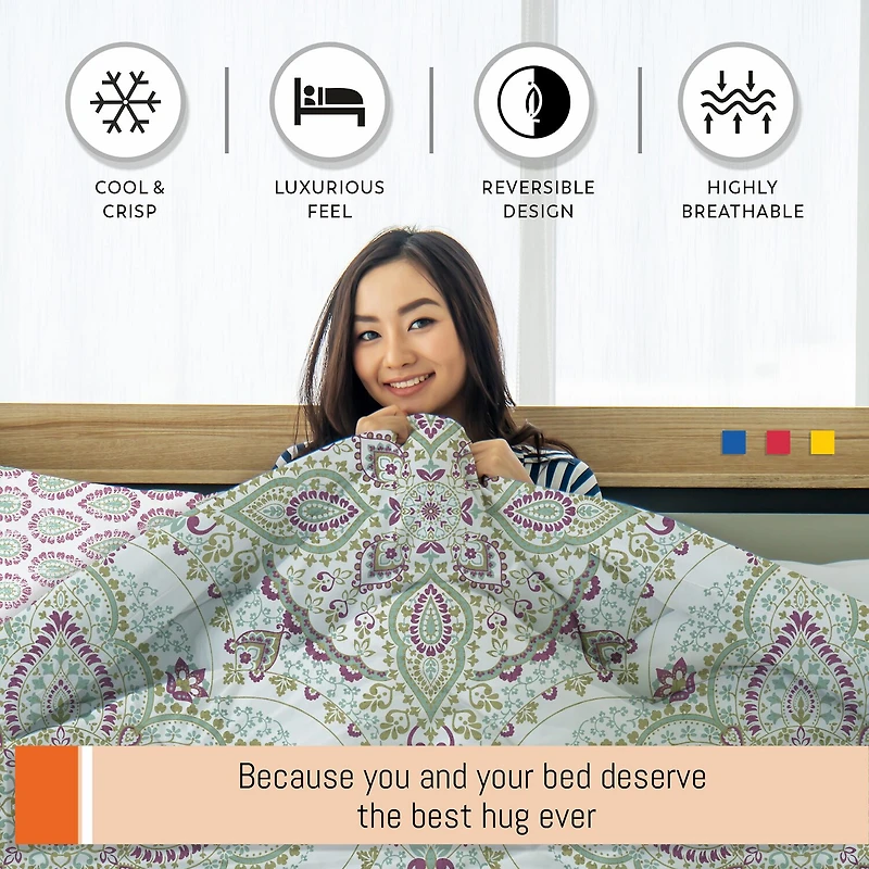 Color Sense 3-pc. REVERSIBLE Duvet Cover Set