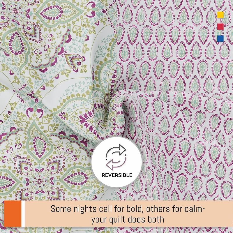 Color Sense 3-pc. REVERSIBLE Duvet Cover Set