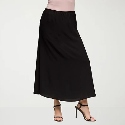 24seven Comfort Apparel Womens Mid Rise Long A-Line Skirt