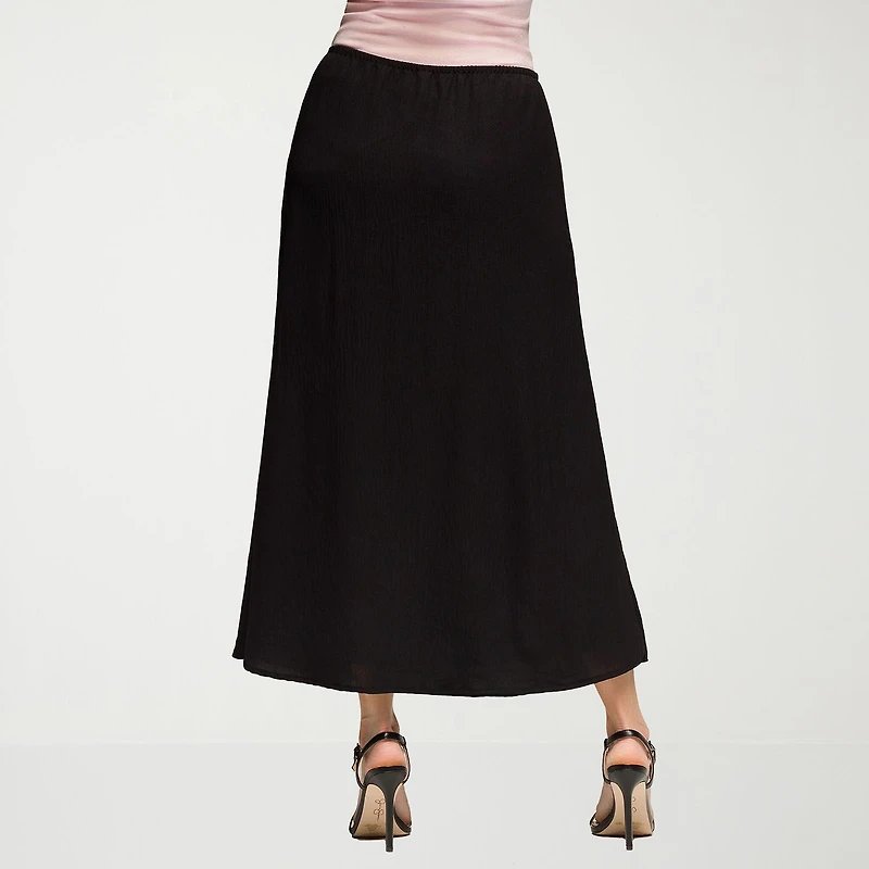 24seven Comfort Apparel Womens Mid Rise Long A-Line Skirt