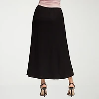 24seven Comfort Apparel Womens Mid Rise Long A-Line Skirt