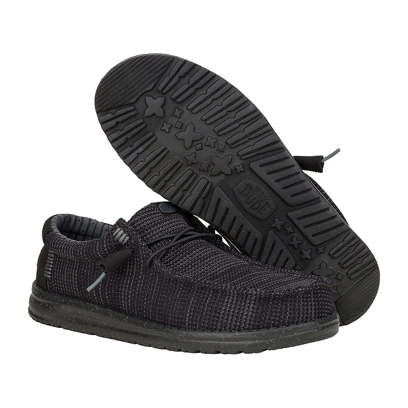 HEYDUDE Wally Stretch Sox Mens Round Closed Toe Slip-On Shoe