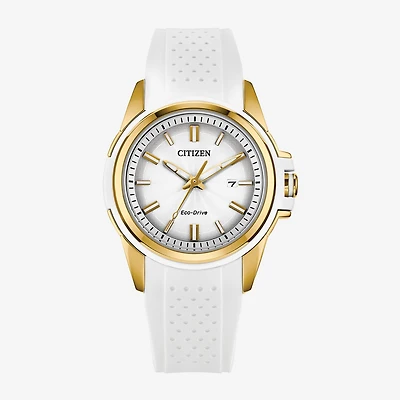 Citizen Sport Casual Womens White Strap Watch Fe1262-03a
