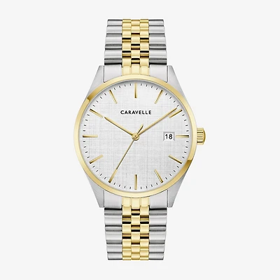 Caravelle Designed By Bulova Mens Two Tone Stainless Steel Bracelet Watch 45b163