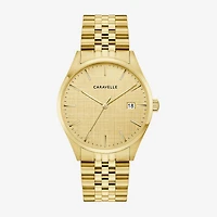 Caravelle Designed By Bulova Mens Gold Tone Stainless Steel Bracelet Watch 44b132