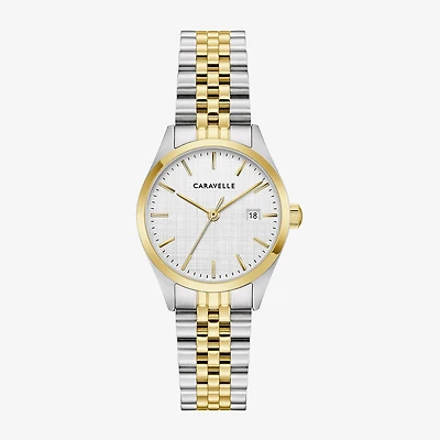 Caravelle Designed By Bulova Womens Two Tone Stainless Steel Bracelet Watch 45m121