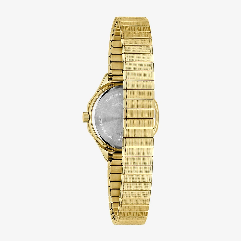 Caravelle Designed By Bulova Womens Gold Tone Stainless Steel Bracelet Watch 44l268