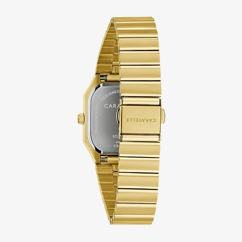 Caravelle Designed By Bulova Mens Gold Tone Stainless Steel Bracelet Watch 44b131