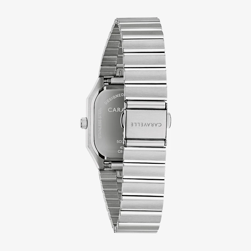 Caravelle Designed By Bulova Mens Silver Tone Stainless Steel Bracelet Watch 43b176