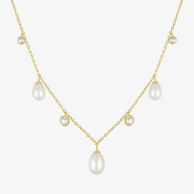 Womens 14K Gold Over Silver 15 Inch Cable Chain Necklace