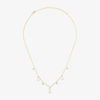 Womens 14K Gold Over Silver 15 Inch Cable Chain Necklace