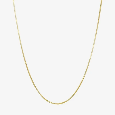 Womens 10K Gold 20 Inch Box Chain Necklace