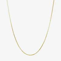 Womens 10K Gold 20 Inch Box Chain Necklace