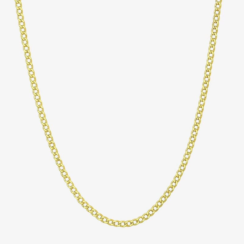 Made in Italy Womens 10K Gold 18 Inch Curb Chain Necklace
