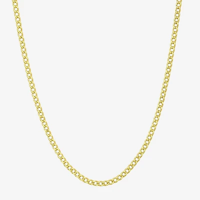 Made in Italy Womens 10K Gold 18 Inch Curb Chain Necklace