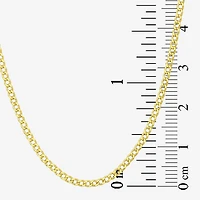 Made in Italy Womens 10K Gold 18 Inch Curb Chain Necklace