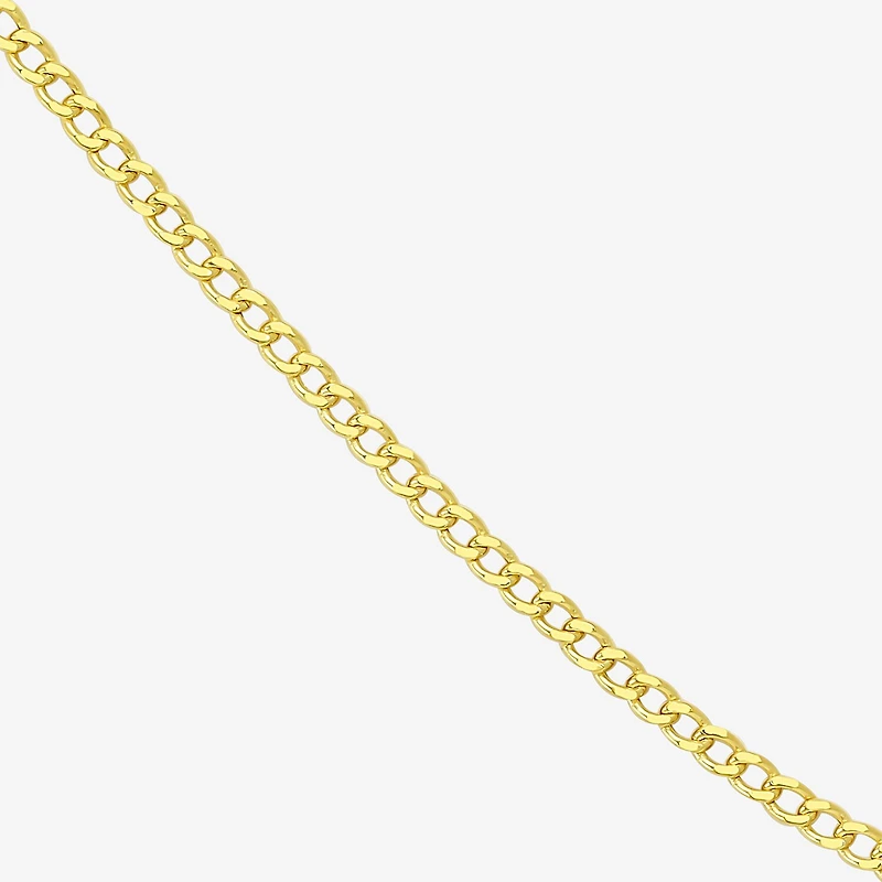Made in Italy Womens 10K Gold 18 Inch Curb Chain Necklace
