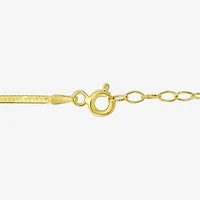 Made in Italy Womens 10K Gold Inch Herringbone Chain Necklace