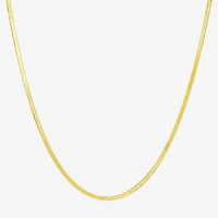 Made in Italy Womens 10K Gold Inch Herringbone Chain Necklace