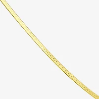 Made in Italy Womens 10K Gold Inch Herringbone Chain Necklace