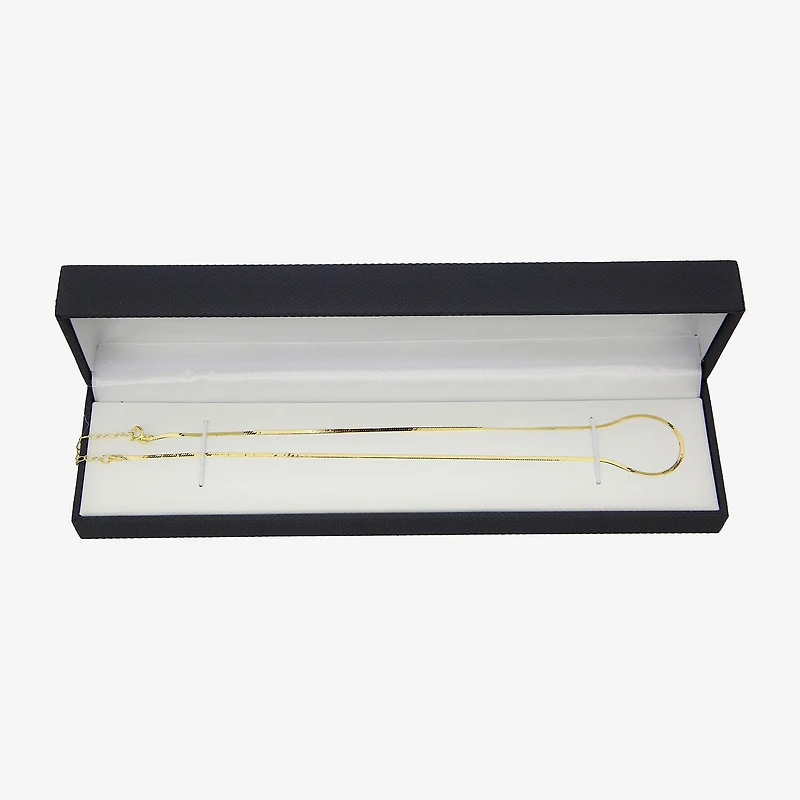 Made in Italy Womens 10K Gold Inch Herringbone Chain Necklace