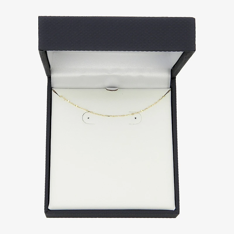 Made in Italy Womens 10K Gold 18 Inch Cable Chain Necklace