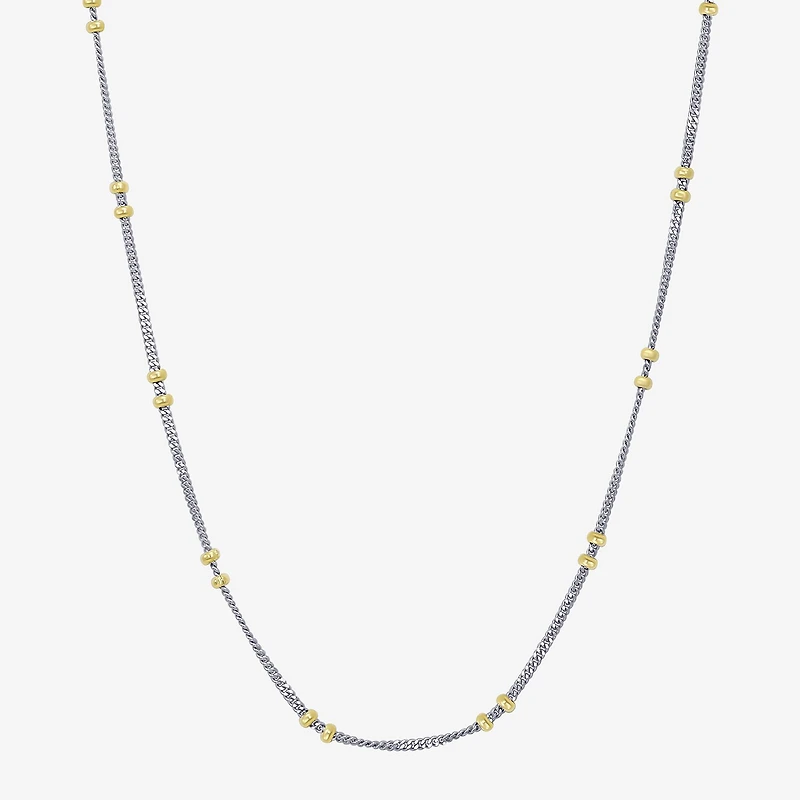 Made in Italy Womens 10K Gold Inch Link Chain Necklace