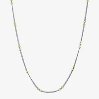 Made in Italy Womens 10K Gold Inch Link Chain Necklace