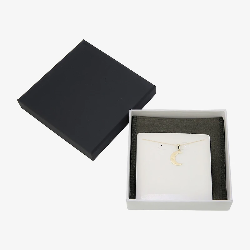Gold Addiction Womens 10K Gold Moon 18 Inch Pendant Necklace