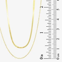 Gold Addiction Womens 10K Gold 16 Inch Herringbone Chain Necklace