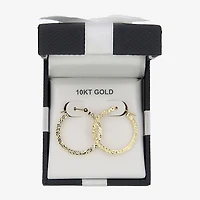 Womens 10K Gold 25mm Round Hoop Earrings