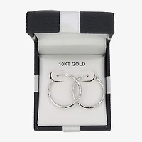 Womens 10K Gold 25mm Hoop Earrings
