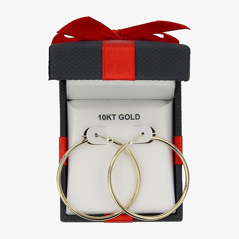 Womens 10K Gold 40mm Hoop Earrings